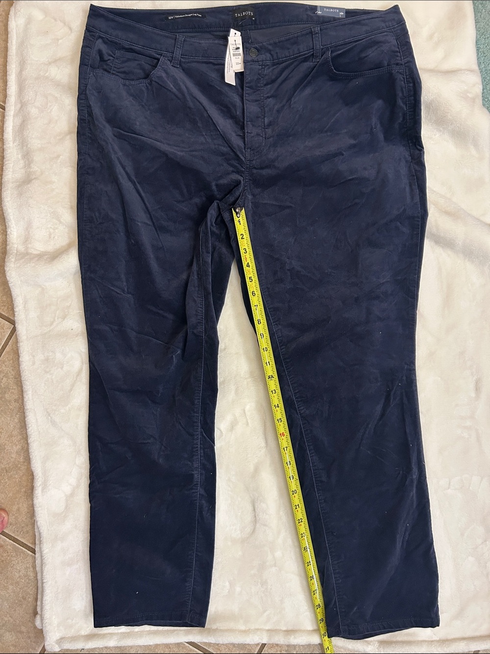 Talbots Womens Dark Navy velveteen Trousers